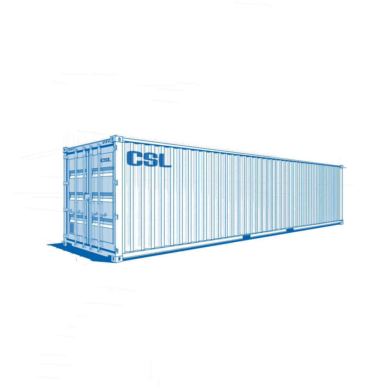 40ft Shipping Container - line drawing - SCF